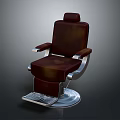 Modern Brown Leather Massage Chair With Metal Base Comfortable Armrests And Adjustable Footrest