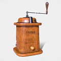 Vintage Wooden Manual Coffee Grinder Classic Kitchen Appliance With Crank Handle