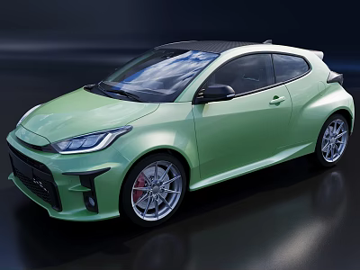 Green Sporty Two Door Car With Sleek Body Lines And Alloy Wheels 3d model