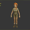Red Haired Adventurer Character With Friendly Animal Creature In Outdoor Setting