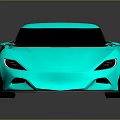 Light Blue Concept Sports Car With Sleek Aerodynamic Design And Reflective Surface