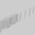 Modern Bathroom Laundry Essentials With Polka Dot Shower Curtain And White Storage Shelves
