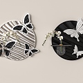 Round Butterfly Wall Decoration 3d model