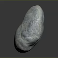 Natural Grayish Blue Stone with Irregular Shape and Surface Texture on Black Background