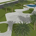 Modern Park Skateboard Park Fitness Park Sports Park 3d model