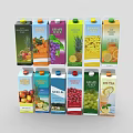 Decorative Ornament Set with Vibrant Fruit Juice Cartons and Various Flavors for Neat