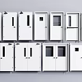 Various Interior Door Types Including Single Double With Small Window Designs 3d model