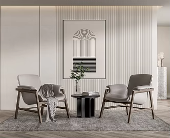 Modern leisure table and chair combination leisure chair corner combination 3d model