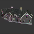 Traditional House Exterior With Gray Walls Green Roof Stone Base And Windows