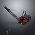 Red Industrial Crane With Long Boom Metal Frame And Heavy Duty Structure