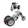 Creative Building Blocks Mechanical Motorcycle Models With Four Wheel And Two Wheel Designs 3d model