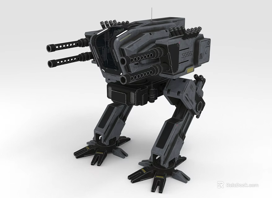 Mech Style Weapon With Dual Cannons And Quadrupedal Structure 3d model
