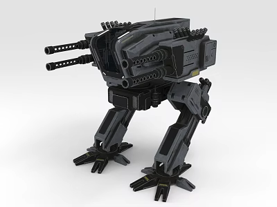 Mech Style Weapon With Dual Cannons And Quadrupedal Structure 3d model