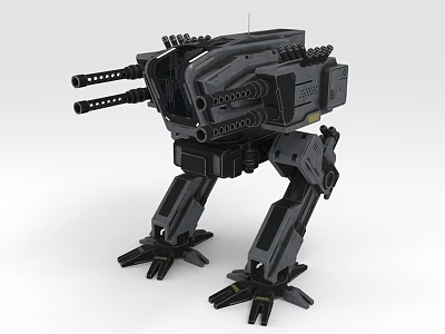 Mech Style Weapon With Dual Cannons And Quadrupedal Structure 3d model Mech Style Weapon With Dual Cannons And Quadrupedal Structure 3d model