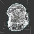 Futuristic Game Movie Character Helmet With Gray Armor And Blue Visor