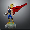 Thor's Mjolnir Hammer Weapon Featured In Toy Figure With Red Cape Blue Costume Glowing Base