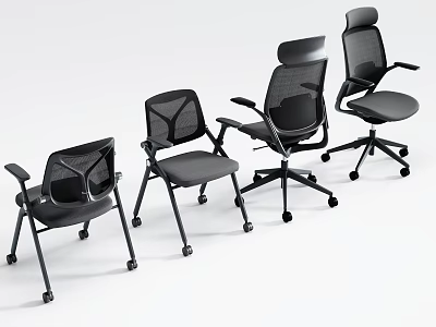 Ergonomic Office Chairs With Mesh Back Adjustable Height Swivel Base And Rolling Casters For Workspace 3d model