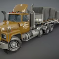 Brown Heavy Duty Truck For Cargo Transportation With Trailer