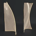 Elegant Modern Curved Floor Lamp With Mesh Texture And Soft Lighting Glow