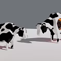 Artistic Cow Sculpture with Black White Spots and Open Mechanical Gear Interior Design