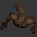 Wolf Headed Humanoid Creature With Muscular Body Brown Fur Gold Pendant And Sharp Claws