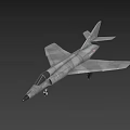 Detailed Gray Camouflage Fighter Jet Model With Streamlined Design Cockpit And Landing Gear