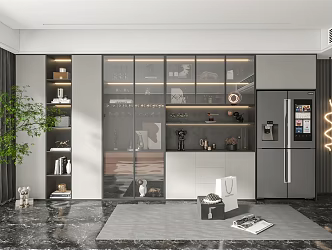 Light Luxury Wine Cabinet 3d model