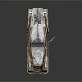 Vintage Futuristic Car Model With Metallic Finish Unique Bodywork And Green Lights
