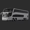 White Double Decker Bus With Large Windows And Modern Design Features 3d model