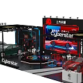 Cyberster SAIC MG Car Exhibition Booth With Different Colored Vehicles And Models