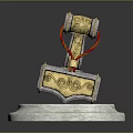Hammer Warhammer Cartoon Hammer Magic Hammer Thor's Hammer Ancient Weapons Cold Weapons Medieval Items 3d model