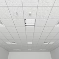 Modern Suspended Ceiling Design With White Tiles Vents And Light Fixtures