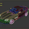 Black Sports Car With Sleek Design Red Accented Wheels And Aerodynamic Vents