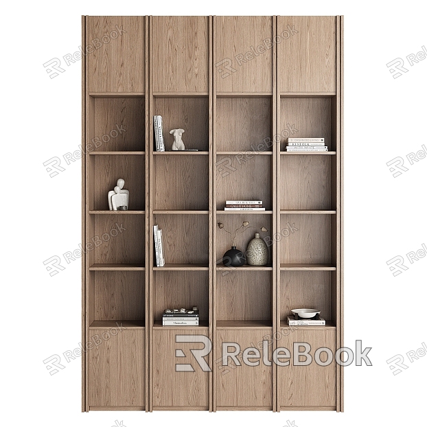 Bookcase Decorative Cabinet Solid Wood Bookcase model