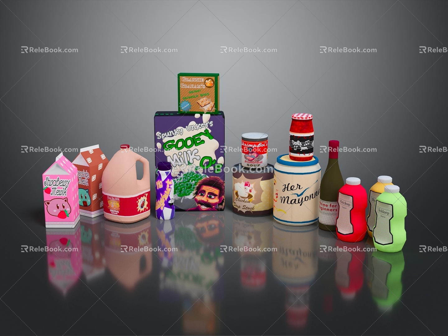 Cartoon Food Cartoon Food Coil Condensed Milk 3d model