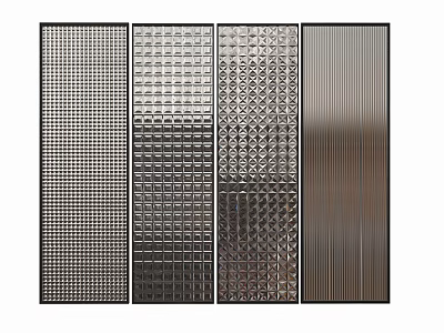Modern Metal Partitions With Various Textured Patterns For Interior Design 3d model