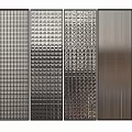 Modern Metal Partitions With Various Textured Patterns For Interior Design 3d model