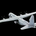 Highly Detailed Passenger Airplane 3D Render With Long Wings Four Engines And Gray Fuselage