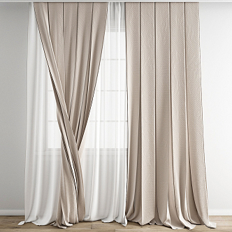 Modern Curtain Window Screen 3d model