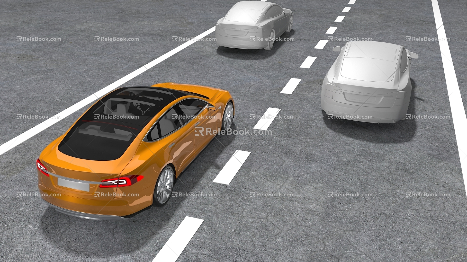 Tesla electric car new energy car 3d model