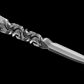 Sharp Blade Weapon Featuring Intricately Carved Handle And Elegant Decorative Patterns