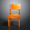Wooden Orange Home Furniture Chair With Simple Design And Round Hole Backrest