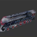 Detailed Vintage Steam Train Model with Silver Body Red Wheels and Red Headlight