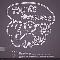 Creative Neon Lamp With You're Awesome Text And Cartoon Dinosaur Design For Room Decor