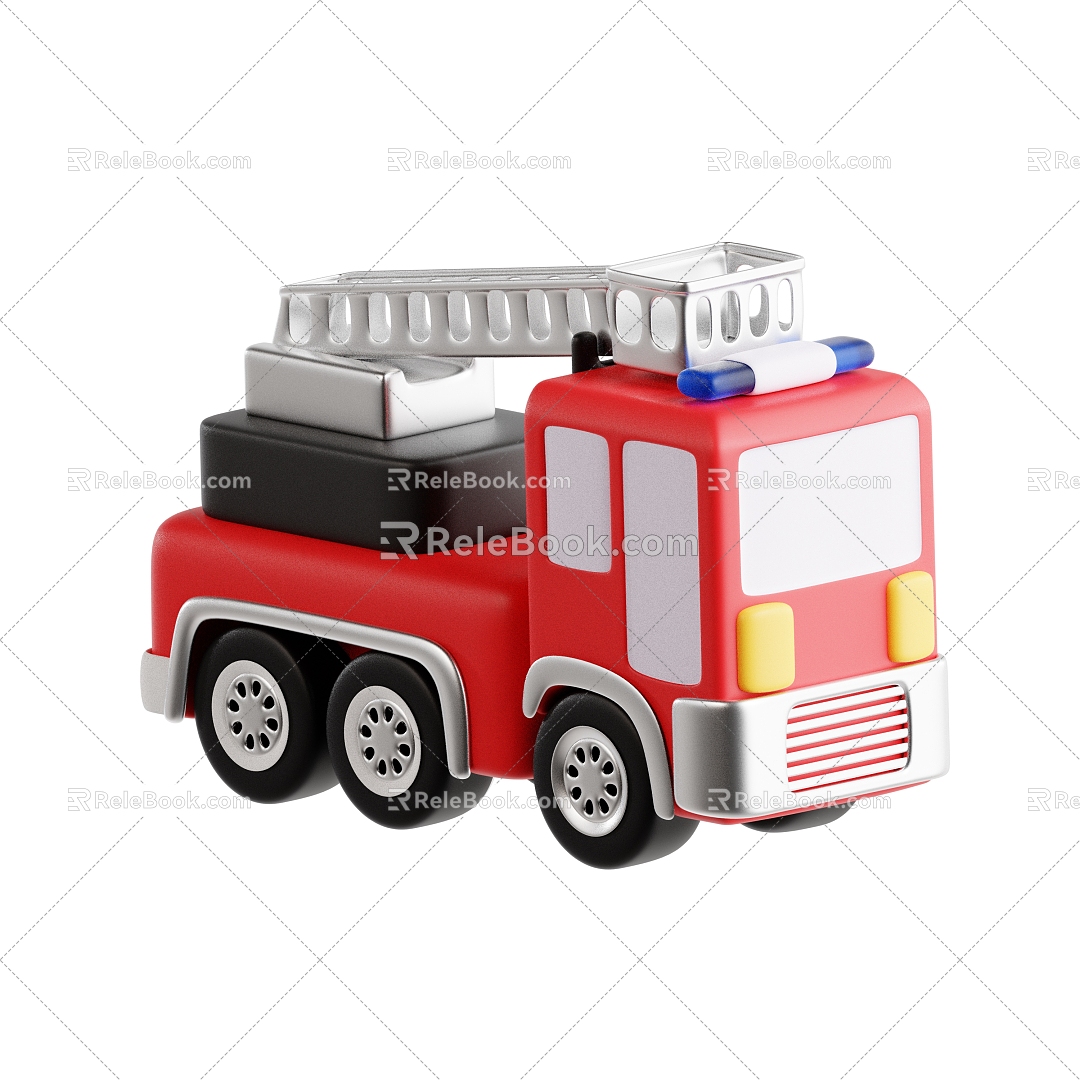 Modern toy car toy fire truck cartoon fire truck vehicle 3d model