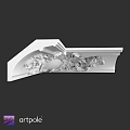 White Decorative Architectural Component With Intricate Floral Carvings And Ornate Design