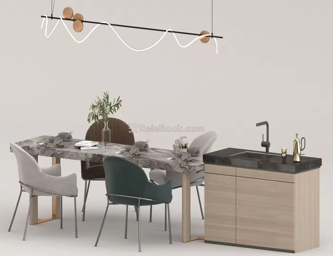 Bar Dining Table Kitchen Dining Table 3d model