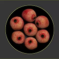 Vibrant Red Ripe Pomegranates Placed On A Black Plate For Fresh