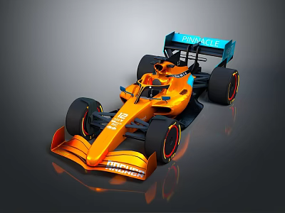 Orange Racing Car With Blue Rear Wing Number 118 Modern Sleek Design And Large Wheels 3d model