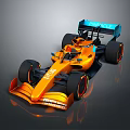 Orange Racing Car With Blue Rear Wing Number 118 Modern Sleek Design And Large Wheels